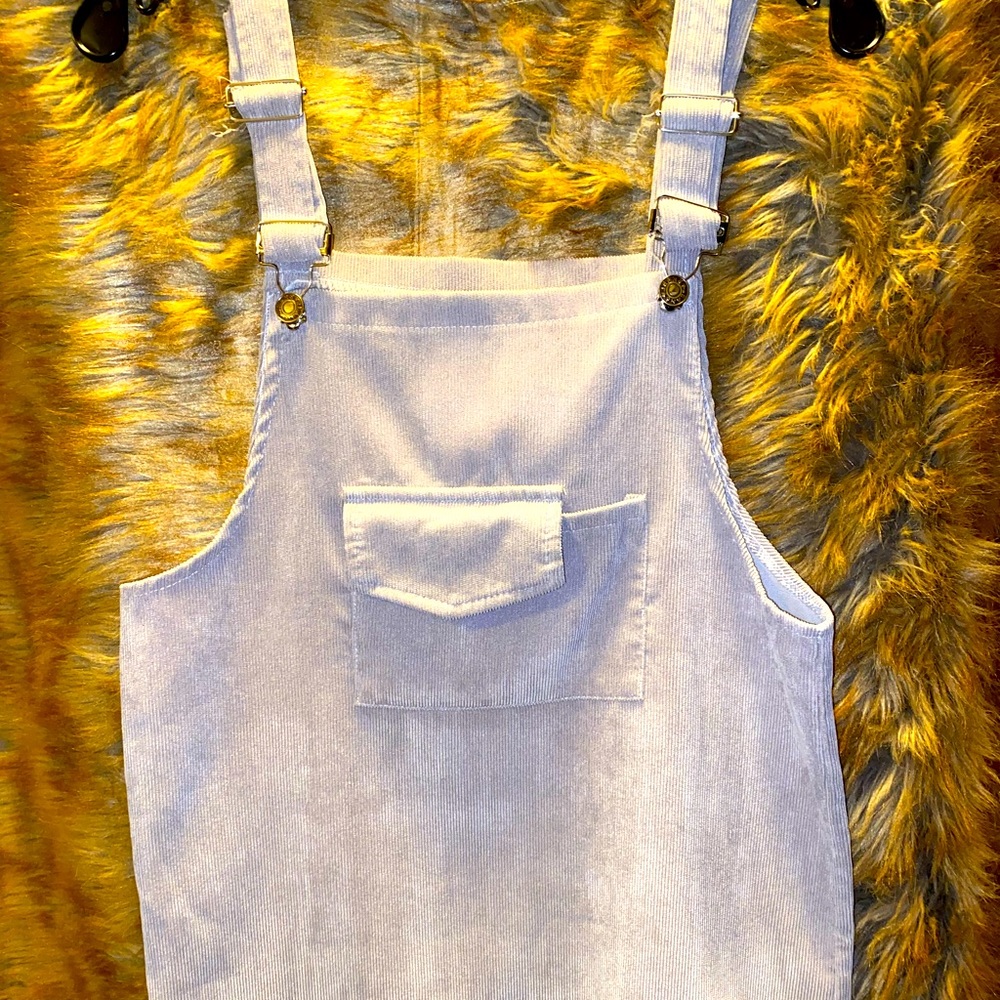 Corduroy type overall dress very cute fits great!